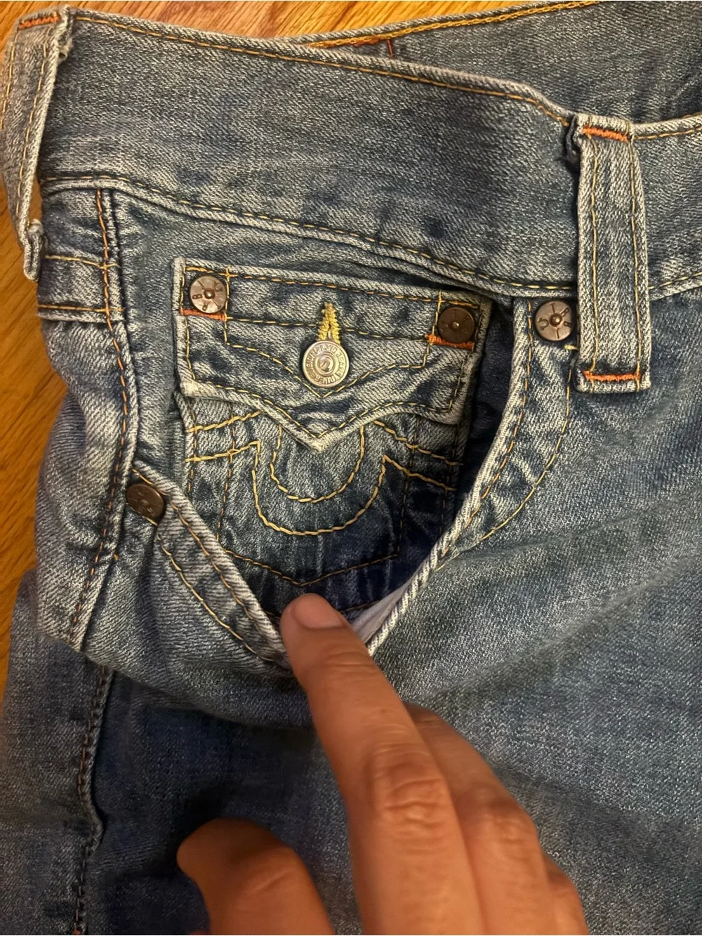 True Religion wash shorts size